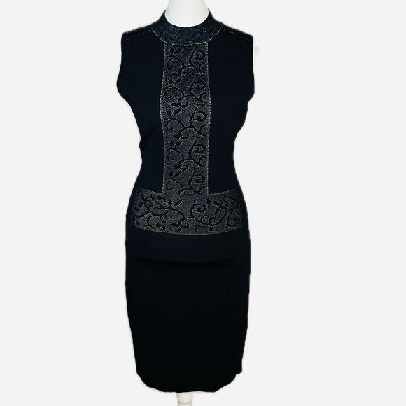 Marc New York Andrew Marc Black Knit Sleeveless Sheath Dress Small - Picture 1 of 7